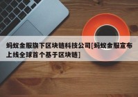 蚂蚁金服旗下区块链科技公司[蚂蚁金服宣布上线全球首个基于区块链]